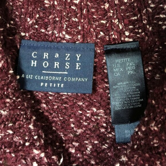 Crazy Horse Liz Claiborne Womens XL Fuzzy Speckled Full Zip Cardigan Sweater - Picture 7 of 7